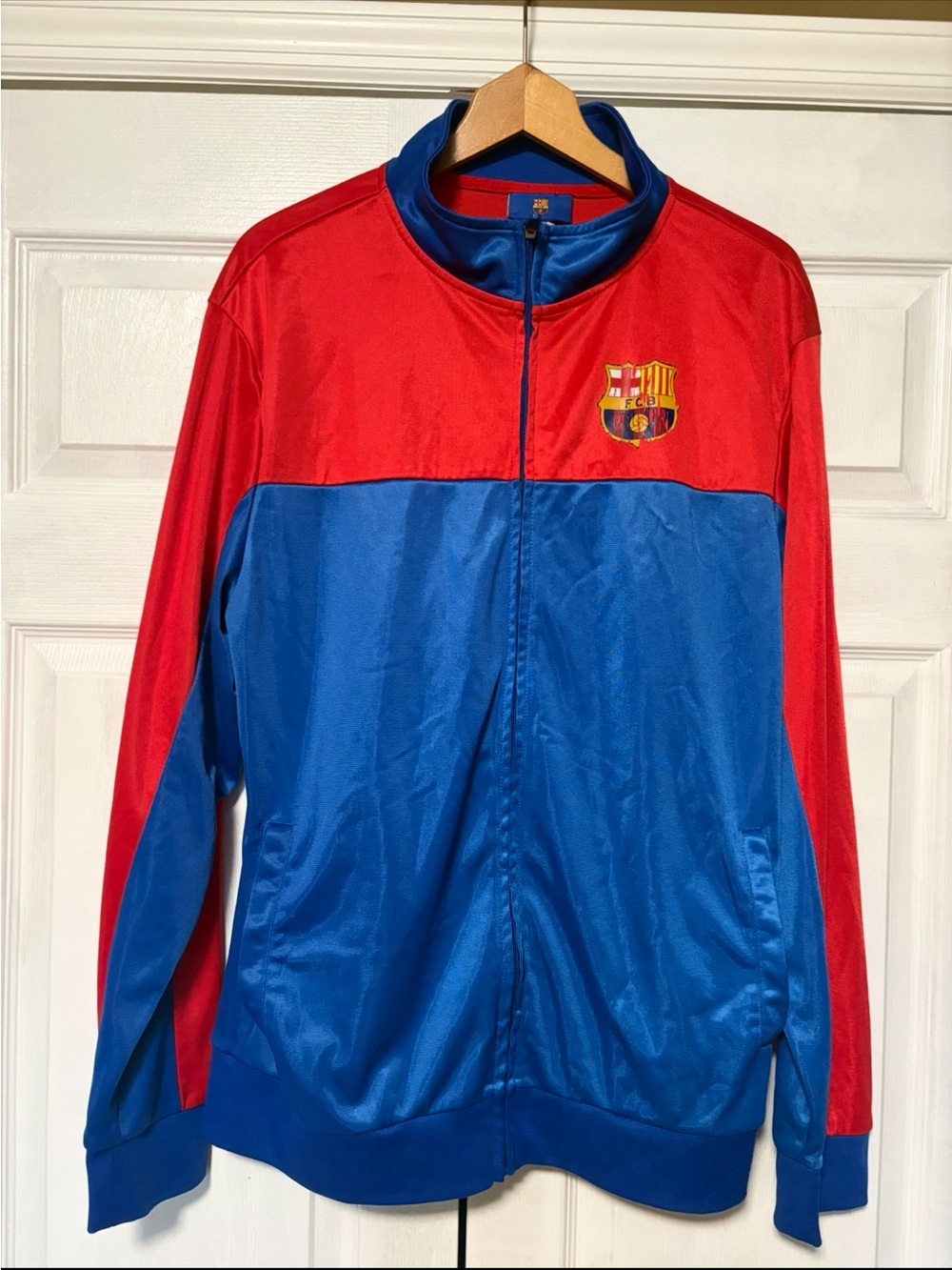 Official FC Barcelona Track Jacket Size XL - Red & Blue Barça Zip Up